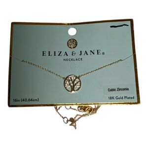 Eliza & Jane Necklace Cubic Zirconia 18K Gold Plated Necklace